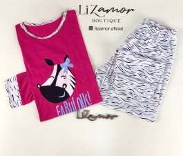 Fabricação Lizamor - Pijama De Inverno ADULTO PV Com Blusa Silk E Calca Longa