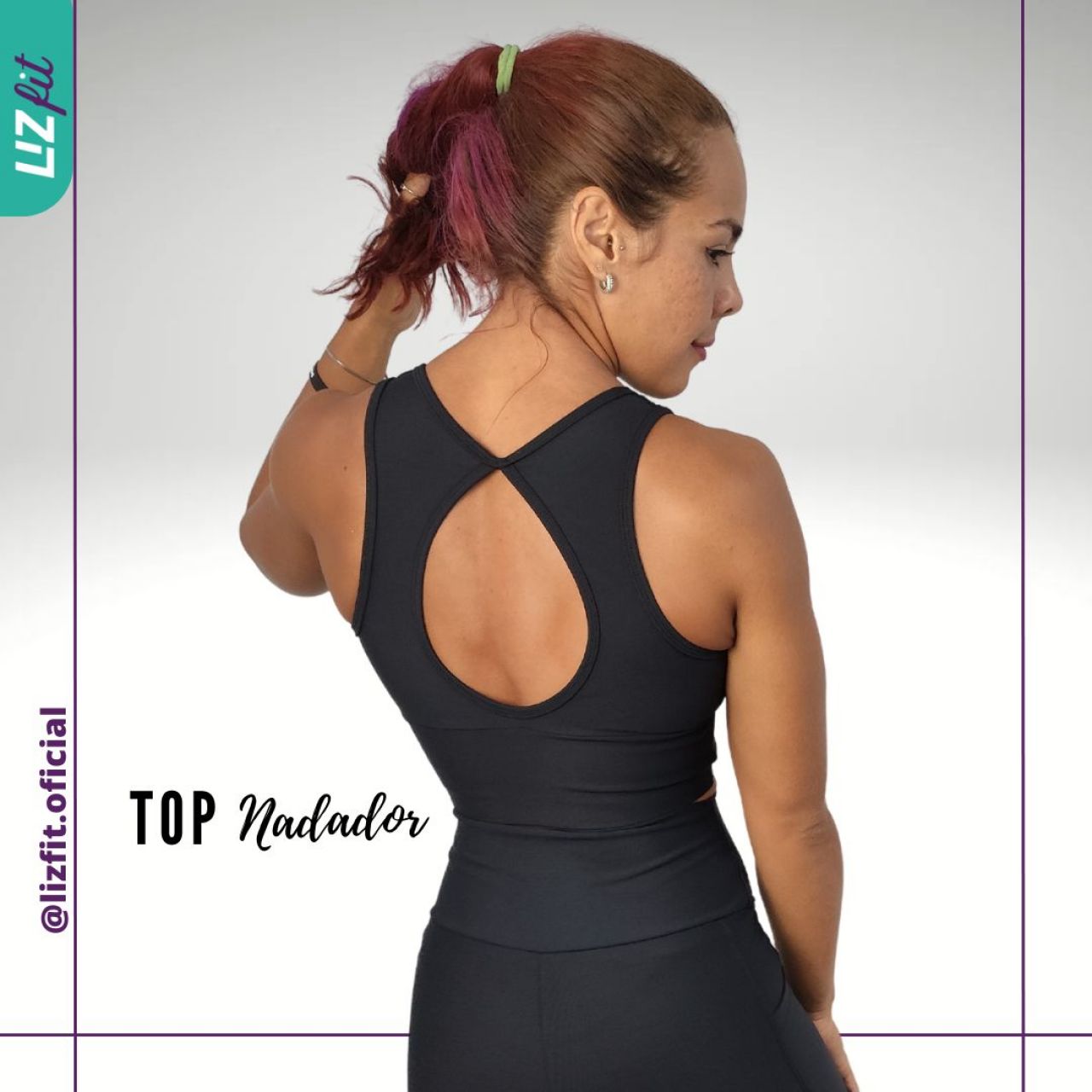 LIZ fit. Top Nadador Maxxy com abertura nas costas