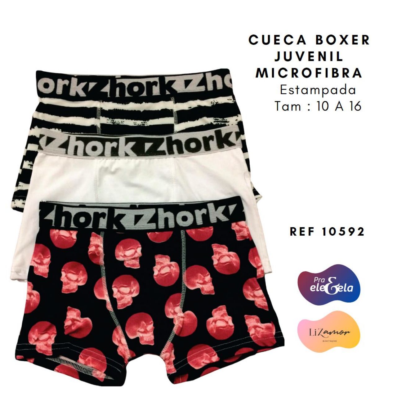 Cueca Boxer Juvenil em Microfibra