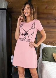 Camisola Abgail de manga curta com estampa frontal