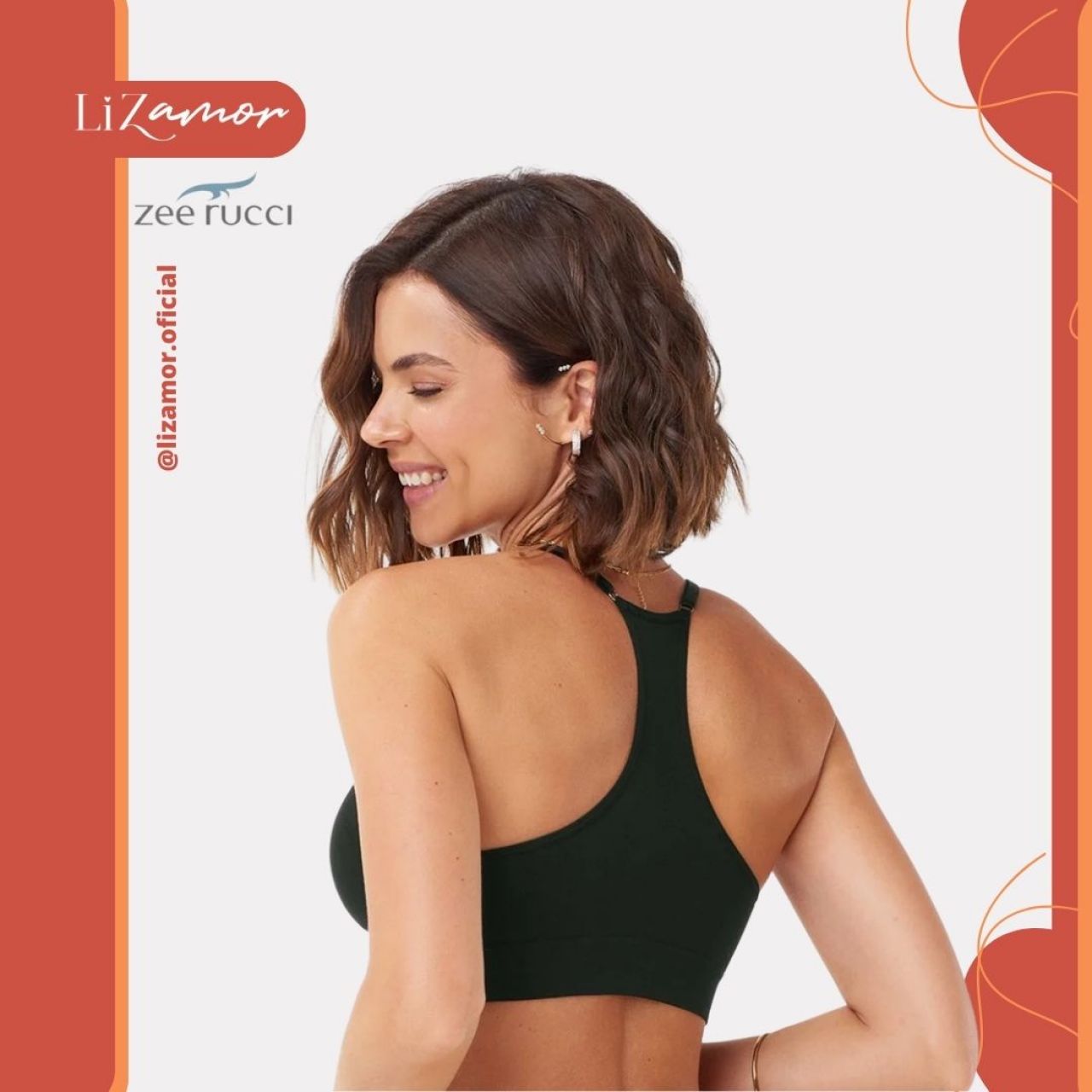 Zee Rucci. Top nadador com bojo removível sem costura