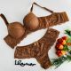 Plus Size. Conjunto de Soutien rendado com bojo e corpo reforçado. Fio dental asa delta rendado.