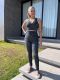 Liz fit. Calça legging estampa Digital logomania modelo reto com cós duplo modelador