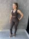 Liz fit. Calça legging estampa Digital logomania modelo reto com cós duplo modelador