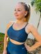 Liz fit. Top Fitness Cirrè modelo de bojo fixo, alças finas e cós duplo estruturado