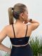 Liz fit. Top Fitness Cirrè modelo de bojo fixo, alças finas e cós duplo estruturado