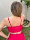Liz fit. Top Fitness Cirrè modelo de bojo fixo, alças finas e cós duplo estruturado