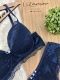Linha Gold. Conjunto todo em renda especial. Sutiã modelo de bojo franzido com corpo triângulo e calcinha borboleta