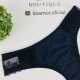Tanga básica com rendas nas laterais.