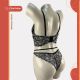 Fabricação Lizamor. Conjunto de Soutien estilo Cropped rendado. Acompanha fio dental rendado.