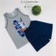 Pijama masculino infantil confeccionado em algodão Modelo de Short e regata. Modelos incríveis