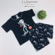 Pijama infantil de algodão estilo camiseta e short estampado. Modelos incríveis