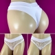 Fio dental duplo conforto de frente toda rendada. Modelo com cós duplo que proporciona conforto na cintura