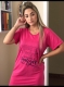 Camisola Abgail de manga curta com estampa frontal