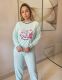 Pijama feminino de inverno manga longa e calça. Confeccionado em malha pv.