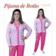 Conjunto de Pijama Feminino de Inverno modelo de Botão. Fabricado em Meia Malha