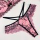Fabricado por Lizamor. Conjunto de Soutien rendado push up. Acompanha fio dental rendado strappy bra.
