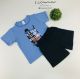 Pijama infantil de algodão estilo camiseta e short estampado. Modelos incríveis