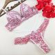 Fabricado por Lizamor. Conjunto de Soutien rendado push up. Acompanha fio dental rendado strappy bra.