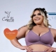 Sutiã sem aro e sem enchimento. Modelo com frente estruturada em espuma e detalhes em botões