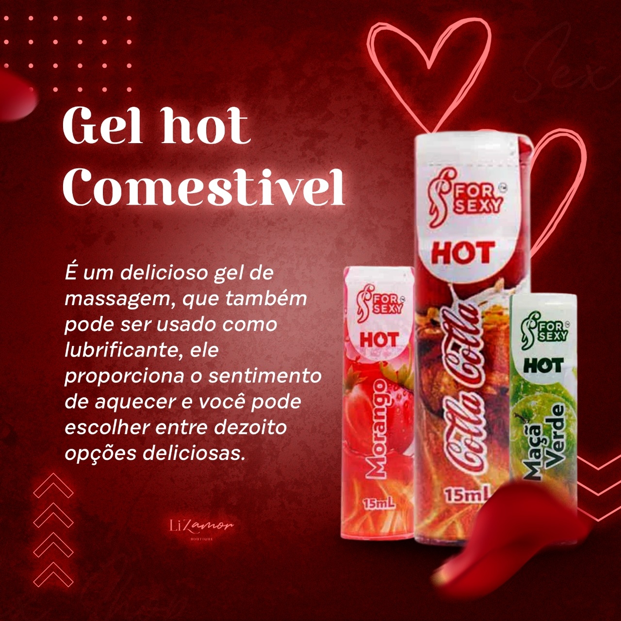 Gel comestível em diversos sabores